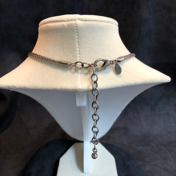 Chico's necklace - silver tone necklace with black and diamond rhinestones. - Picture 3 of 3